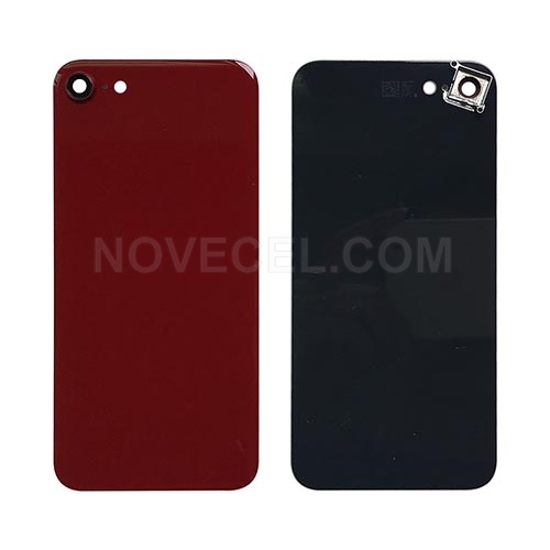 Back Cover Glass with Lens Frame + Lens for iPhone 8G - Red