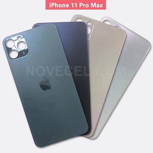 Big Hole/Silver- Back Cover Glass Replacement for Apple iPhone 11 Pro Max