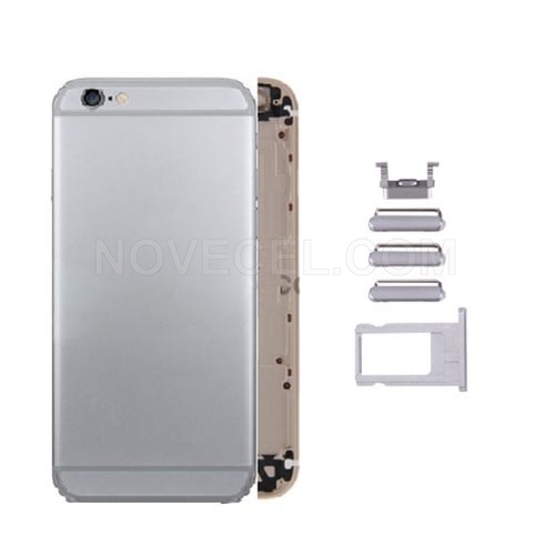 Full Housing with Card Tray and Volume Button for iPhone 6 Plus_Silver