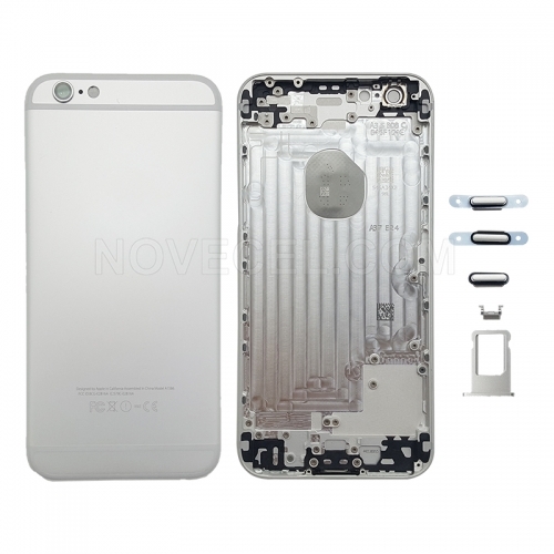 Back Cover With Sim Card Tray and Buttons for iPhone 6(4.7 inches)_Silver