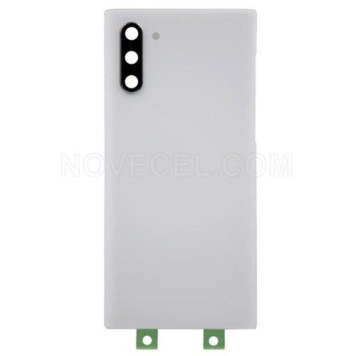 White Back Cover Battery Door with Camera Glass Lens and Cover for Note10
