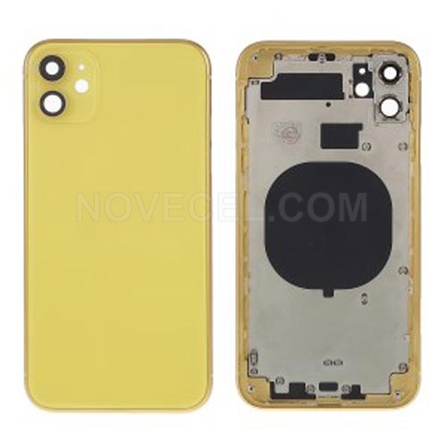 CE Mark Battery Housing Cover + Side Buttons for iPhone 11_Yellow