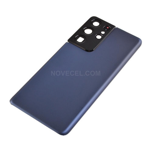 Back Cover with Camera Glass Lens for Samsung Galaxy S21 Ultra/G996_Navy