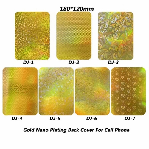 50PCS Nano Plating Gold Back Film Mixed Pattern