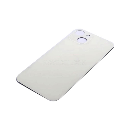 Big Hole Back Cover Glass Replacement for Apple iPhone 14_Starlight/White