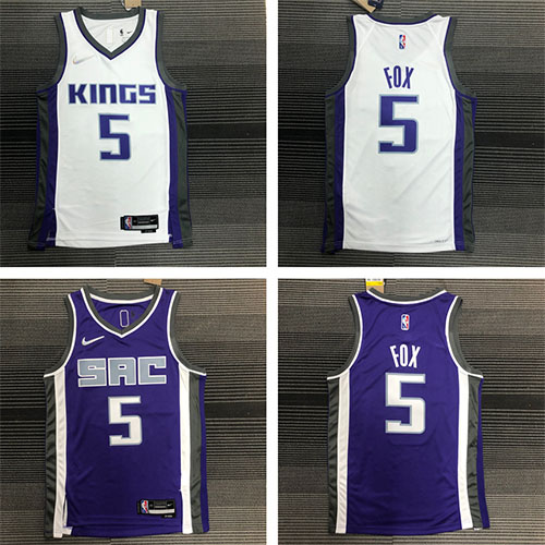 75th anniversary Sacramento Kings NBA basketball adult Hot press white purple
