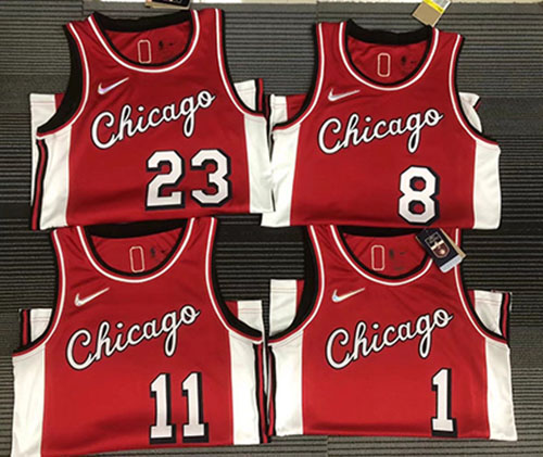 75th anniversary Chicago Bulls NBA basketball adult Hot press Red 2