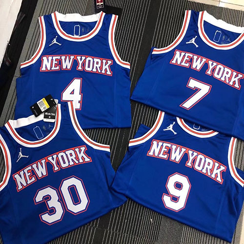 75th anniversary New York Knicks NBA basketball adult Hot press blue