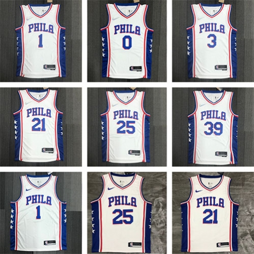 75th anniversary Philadelphia 76ers NBA basketball adult Hot press White