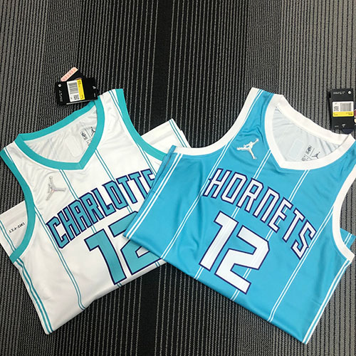 75th anniversary Charlotte Hornets NBA basketball adult Hot press White blue