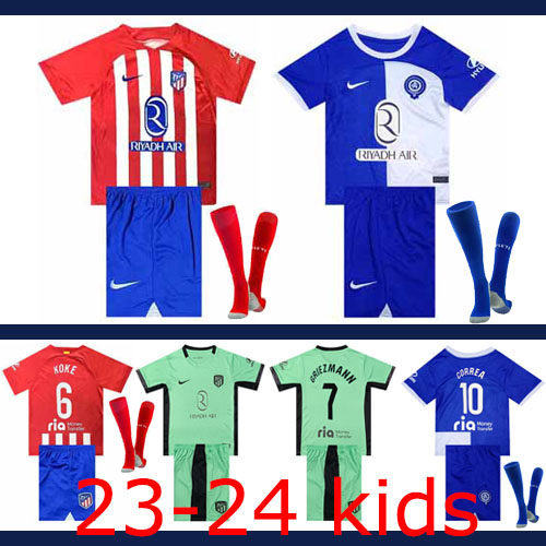 2023-2024 Atletico Madrid Kids + Socks Thailand the best quality