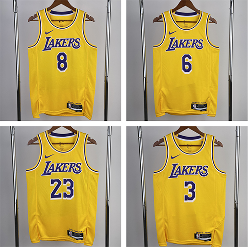 2023 Los Angeles Lakers NBA basketball adult Hot press yellow