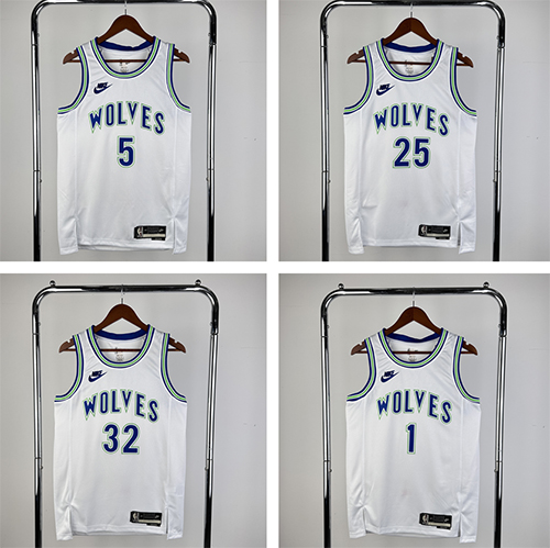 2024 Minnesota Timberwolves NBA basketball adult Hot press white 2