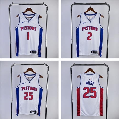 2024 Detroit Pistons NBA basketball adult Hot press white