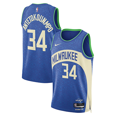 2024 Milwaukee Bucks NBA basketball adult Hot press blue