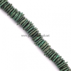 Dark Green Synthetic Turquoise Graduated Slices, 10-20mm, Approx 38cm/strand
