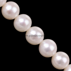 Natural Freshwater Pearls Almost Round Beads, Approx 6-7mm, Approx 38cm/strand