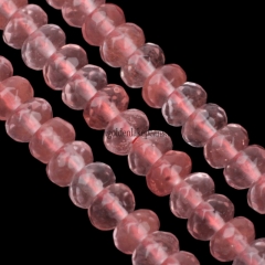 Red Watermelon Quartz Faceted Rondelles, Approx 2x4mm, Approx 38cm/strand