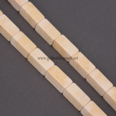 Dyed Beige Color Synthetic Anion Oxide Bead cuboid, Approx 4x9mm, Approx 38cm/strand