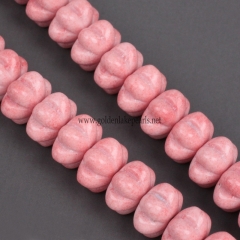 Dyed Red Color Synthetic Anion Oxide Bead Pumpkin Shape, Approx 10x6mm, Approx 38cm/strand