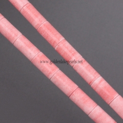 Dyed Red Color Synthetic Anion Oxide Bead Tube, Approx 4x8mm, Approx 38cm/strand