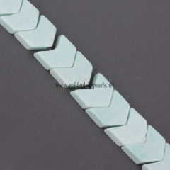 Dyed Geen Color Synthetic Anion Oxide Bead V shape, Approx 8x7x3mm, Approx 38cm/strand