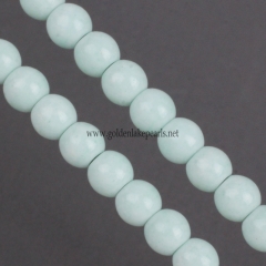 Dyed Green Color Synthetic Anion Oxide Bead Plain Round, Approx 4-8mm, Approx 38cm/strand