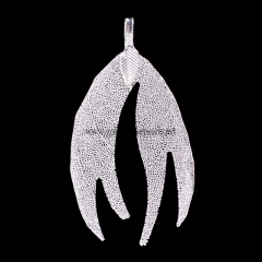 Silver Plated Leaf Charm/Pendant, Approx 26x65-41x73mm, sale by piece
