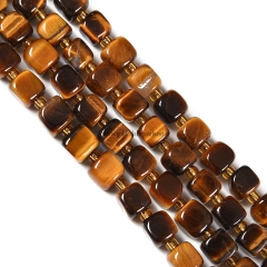 Yellow Tiger Eye Smooth Cube, 8mm, Approx 38cm/strand