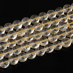 Citrine Faceted Coin, 4-8mm, Approx 38cm/strand