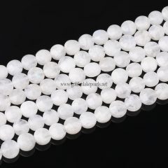 Bue Moostone Faceted Coin, 8mm, Approx 38cm/strand