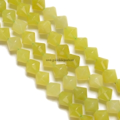 Lemon Jade Faceted Bicone, Approx 8mm, 38cm/strand
