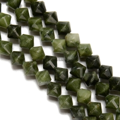 Chinese Jade Faceted Bicone, Approx 8mm, 38cm/strand