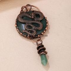 Green Aventurine Copper Pendant, Approx 43x95mm, Sell By Piece