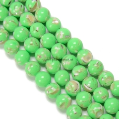 Dyed Green Color Synthetic Stone Plain Rounds, Approx 4-12mm, Approx 38cm/strand