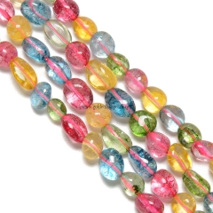 Dyed Multicolor Clear Quartz Nuggets, Approx 6x8~8x10mm, Approx 38cm/strand