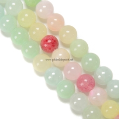 Dyed Multicolor Qing Jade Plain Rounds, Approx 4-12mm, Approx 38cm/strand