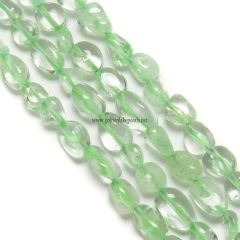 Dyed Light Green Color Clear Quartz Nuggets, Approx 6x8~8x10mm, Approx 38cm/strand