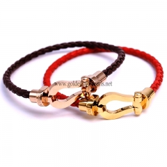Black & Red Braided Leather Cord Bracelets, Sell By Piece