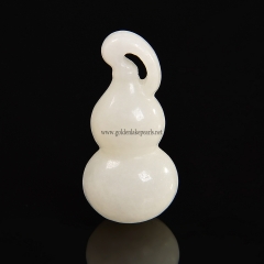 White Serpentine Jade Gourd Pendant, Approx 20.1x40.6mm, Sale by Piece