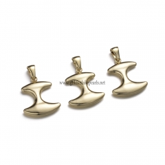 Stainless Steel Pendants, Letter I Charm, Golden, Approx 18.8x21.9x15.6mm, Sale by Piece