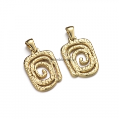 Stainless Steel Pendants, Vortex Charm, Golden, Approx 23x15.7x1.8mm, Sale by Piece