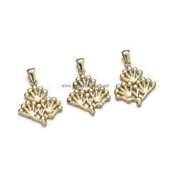 Stainless Steel Pendants, Pine Tree Charm, Golden, Approx 25.5x21.5x2mm, Sale by Piece