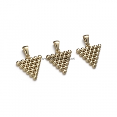 Stainless Steel Pendants, Dots Triangle Charm, Golden, Approx 19.2x18.1x2.8mm, Sale by Piece