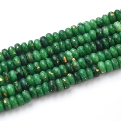 Dark Green Cloud Stone+Synthetic Opal Plain Rondelles, Approx 2x4mm~5x8mm, Approx 38cm/strand