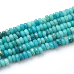 Turquoise Blue Cloud Stone+Synthetic Opal Plain Rondelles, Approx 2x4mm~5x8mm, Approx 38cm/strand