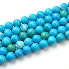 Chinese Synthetic Blue Turquoise Plain Rounds, Approx 6-8mm, Approx 38cm/strand