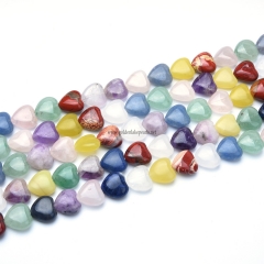 Mixed Stones Hearts, Approx 8-12mm, Approx 38cm/strand