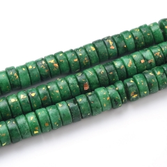 Dark Green Cloud Stone+Synthetic Opal Wheels, Approx 2x4mm~3x8mm, Approx 38cm/strand