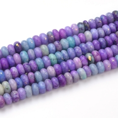 Blue&Purple Cloud Stone+Synthetic Opal Plain Rondelles, Approx 2x4mm~5x8mm, Approx 38cm/strand